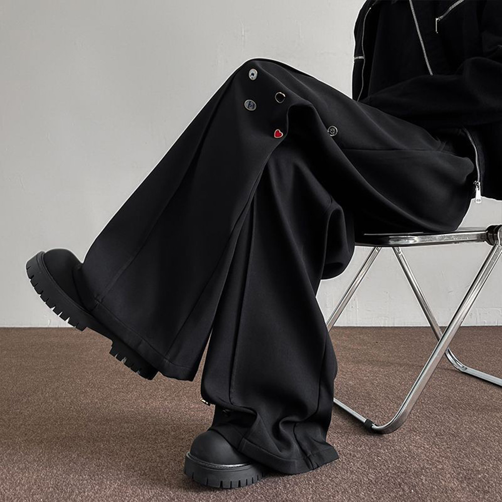 Street Fashion Men 2025 - Pantaloni da uomo Decorazione con bottoni