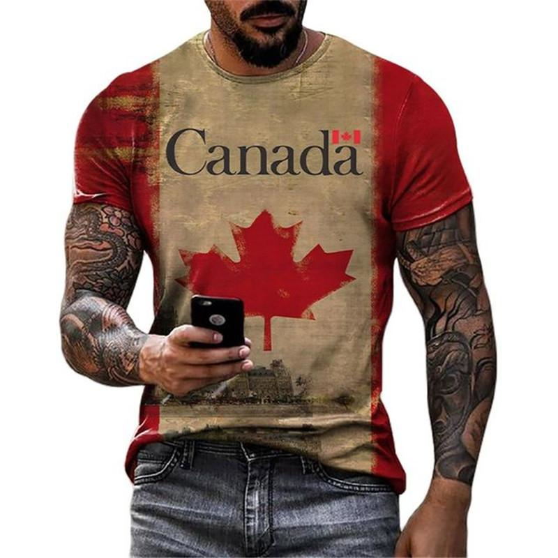 Retro Canada Flag T-shirt 3D P - Street Fashion Canada recensione e prezzo