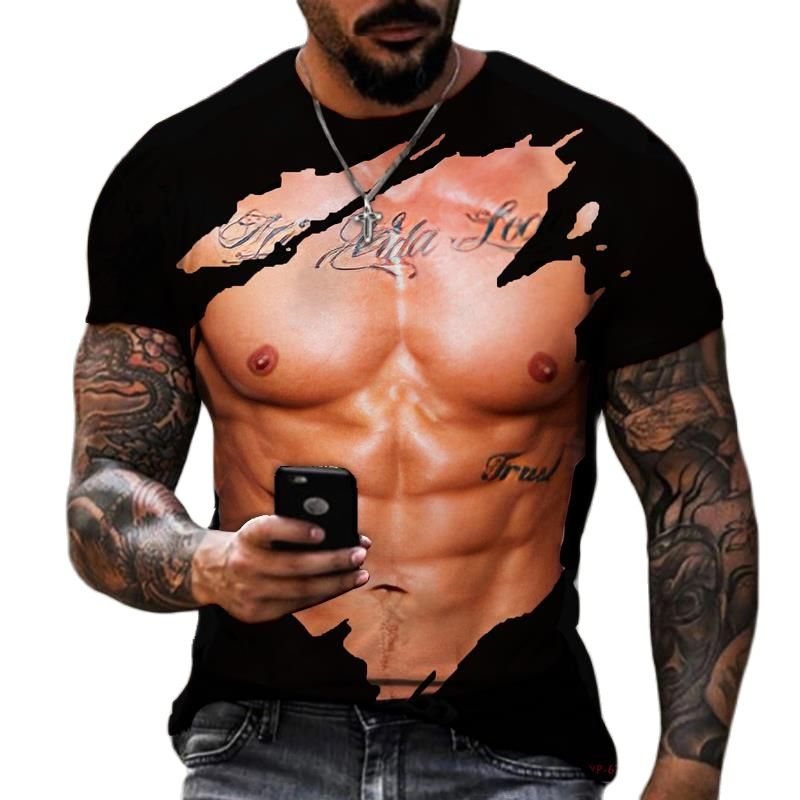 T-shirt muscolare stampata in  - Street Fashion For Short Guys recensione e prezzo